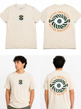 Rivia Projects Organic Cotton Graphic Tee Active Discovery Ivory Men’s